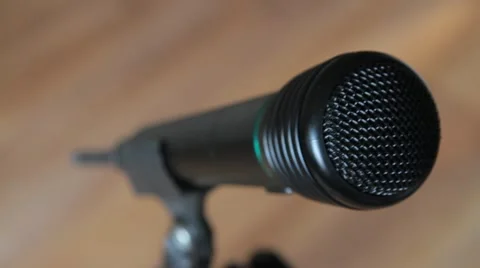 Microphone on a stand Video stock 60128993