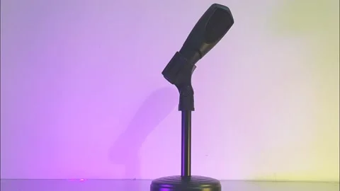 A Microphone with Stand Stock Footage 160445333