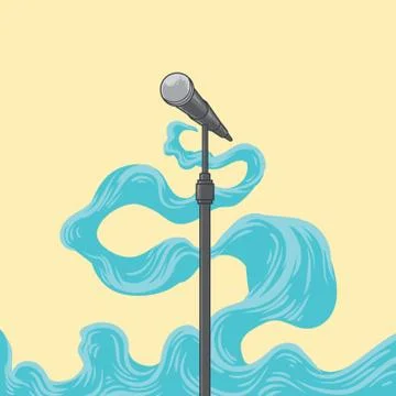 Microphone On Stand Stock Illustration
