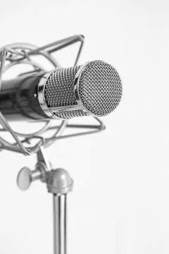 Microphone stand isolate on white background Foto stock