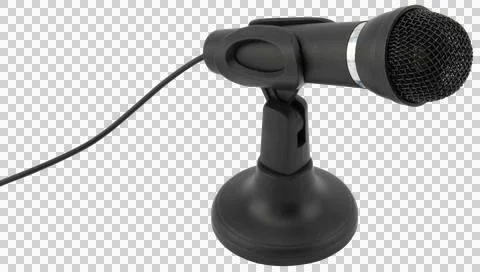 Microphone on stand isolated Stock Photos