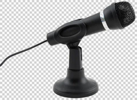 Microphone on stand isolated Stock Photos
