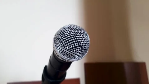 A microphone on a stand. A microphone for singers, hosts, and narrators 스톡 동영상 341951107