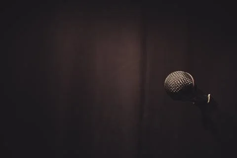 Microphone on stand Stock Photos