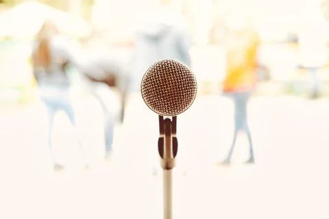 Microphone on the stand at Stock Photos