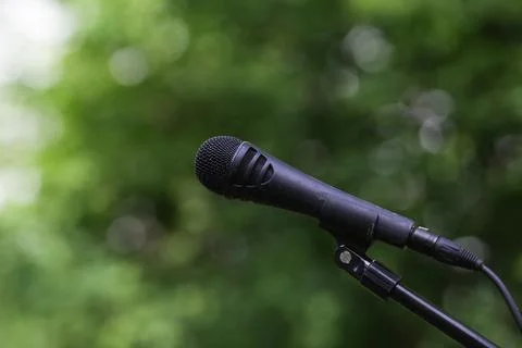 A microphone on a stand Stock Photos