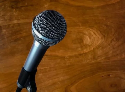Microphone on a Stand 스톡 사진