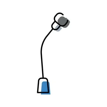 Microphone on stand presenting live speech broadcast Illustration