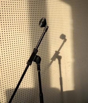 Microphone stand without microphone Stock Photos