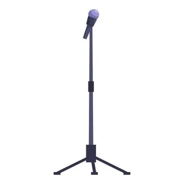 Microphone standing on tripod isolated on white background Illustrazione stock