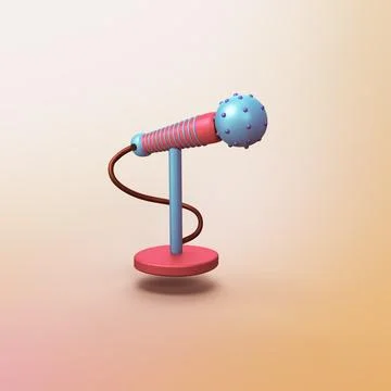 Microphone - stylized 3d CGI icon object Stock Illustration