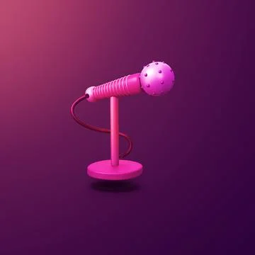 Microphone - stylized 3d CGI icon object, Not gen Ai Stock Illustration