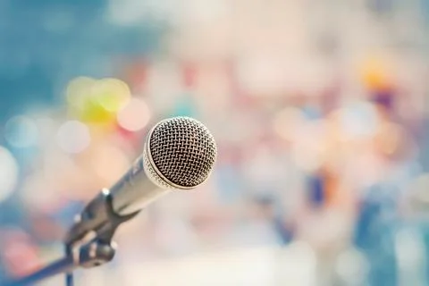 Microphone, subtle focus, bokeh Foto stock