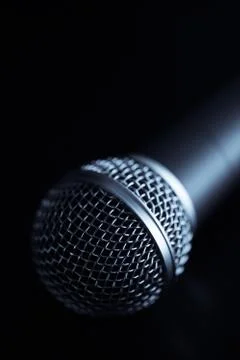 Microphone on table Stock Photos