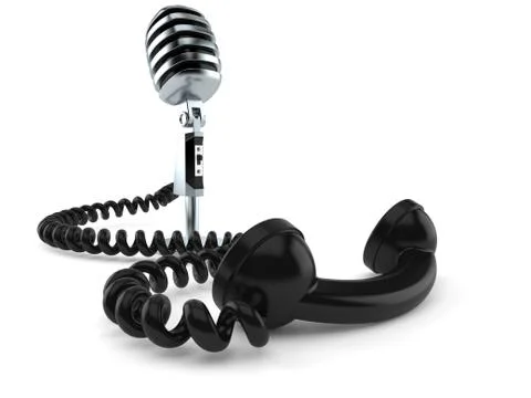 Microphone with telephone handset Stock Illustration