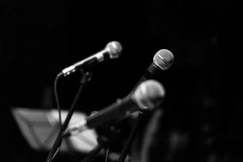 Microphone test Stock Photos