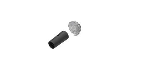 Microphone transforming and assembling isolated on white. Alpha channel included Stock Footage 87333469