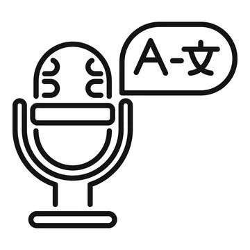 Microphone translating audio language icon Stock Illustration