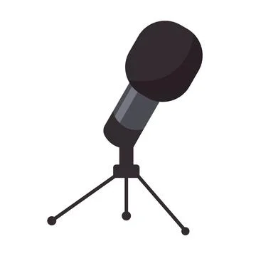 Microphone on tripod. Equipment for vlogging. Stock Illustration
