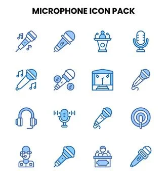 Microphone Two Colour Graphics Icons Pack Stock Illustration