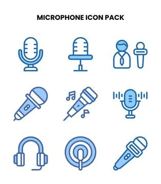 Microphone Two Colour Icons Pack Stock Illustration
