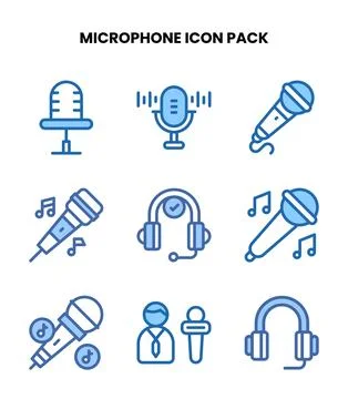 Microphone Two Colour UI Icons Pack Illustrazione stock