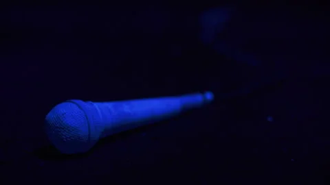 The microphone in ultraviolet light Video stock 87551466
