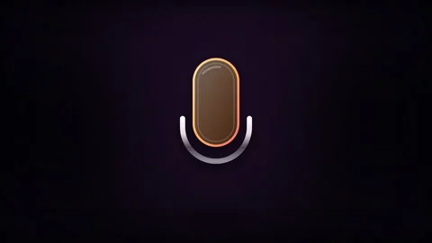 Microphone unmuted and audio recording active sound wave animation. Stock Footage 344887724