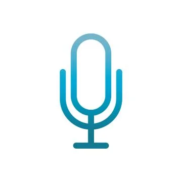 Microphone user interface blue gradient Stock Illustration