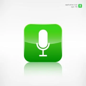 Microphone vector icon. Application button. Stock Illustration