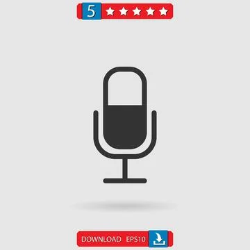 Microphone vector icon Illustrazione stock