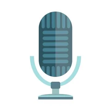 Microphone vector icon isolated interview music TV web broadcasting vocal tool Stock Illustration