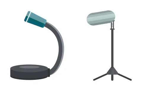 Microphone vector icon isolated interview music TV web broadcasting vocal tool Stock Illustration