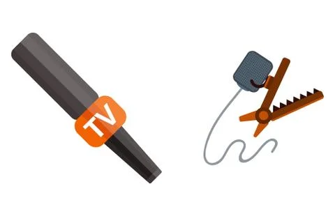 Microphone vector icon isolated interview music TV web broadcasting vocal tool Stock Illustration