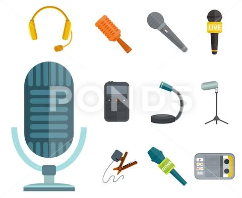 Podcast Mic Vector Art, Icons, and Graphics for Free Download