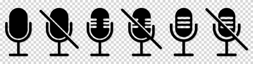 Microphone vector icon set Stock Illustration