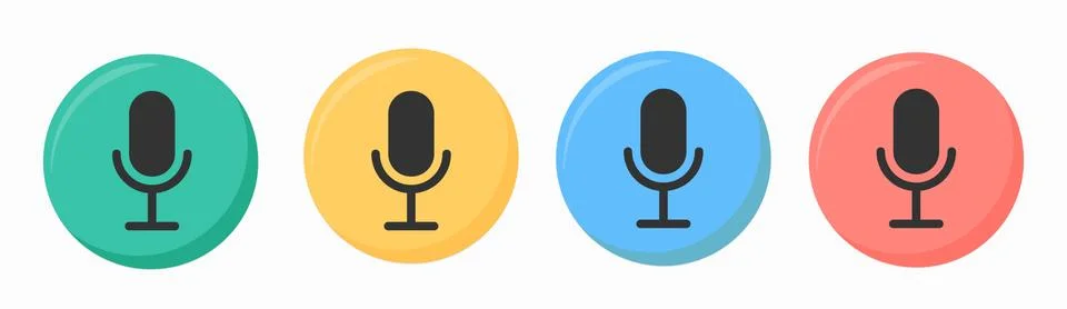 Microphone vector icon set isolated on white background. podcast icon vector Stock Illustration