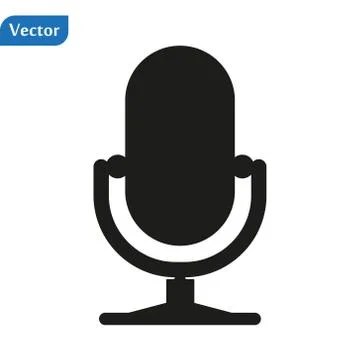 Microphone vector icon, Web design icon. Voice vector icon, Record. Microphon Stock Illustration