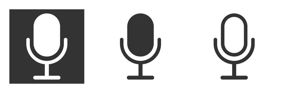 Microphone vector icon, Web design icon. Voice vector icon, Record. Microphon Stock Illustration