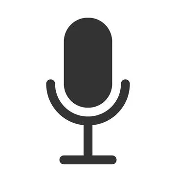 Microphone vector icon on white background, recording Stock Illustration
