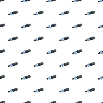 Microphone vector seamless pattern on white background Stock Illustration