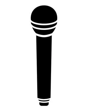 Microphone vector silhouette image for a logo, icon, or stencil. Stage microphon Stock Illustration
