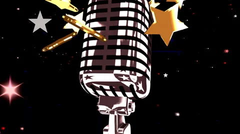 Microphone Vintage on Animated Background Video stock 39591507