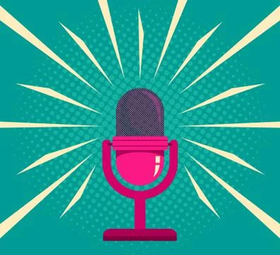 Microphone on vintage background Illustrazione stock