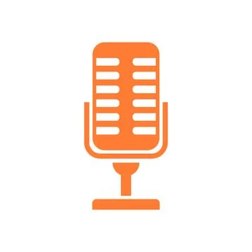 Microphone. Vocal microphone cartoon against white background. Vector, cartoon Stock Illustration