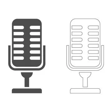 Microphone. Vocal microphone cartoon against white background. Vector, cartoon Stock Illustration