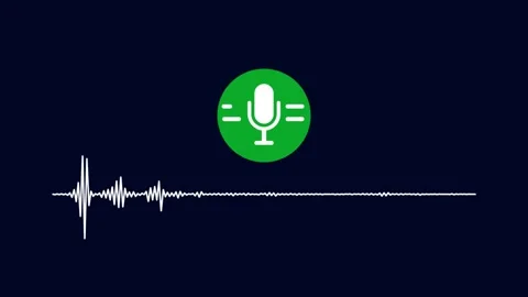 Microphone Voice Record icon with audio wave frequency digital animation. Stock Footage 274628248