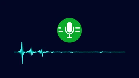Microphone Voice Record icon with audio wave frequency digital animation. Stock Footage 274628253