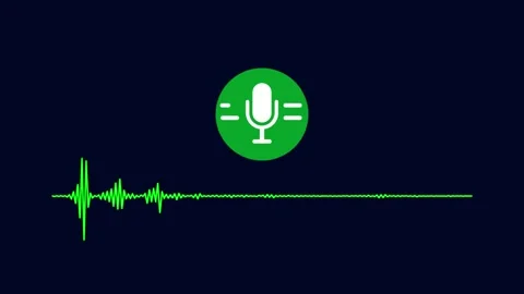 Microphone Voice Record icon with audio wave frequency digital animation. Stock Footage 274628259