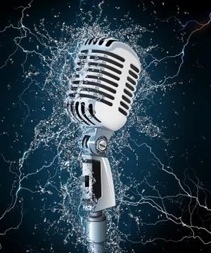 Microphone in Water Stock Illustration